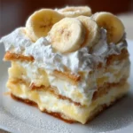 Delicious banana pudding lasagna served in a glass dish