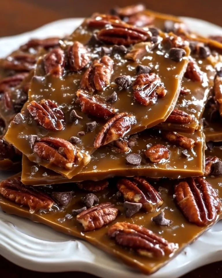 Delicious butter pecan toffee bark with chocolate and nuts
