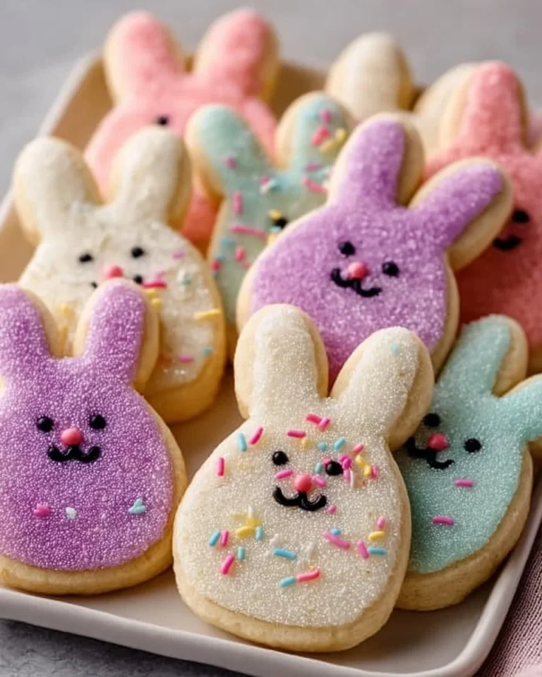 Delicious buttercream bunny cookies decorated for Easter celebrations