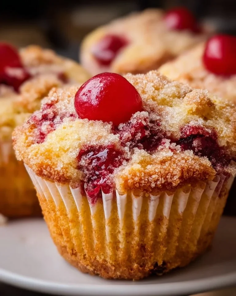 Delicious Cherry Cobbler Muffins fresh out of the oven