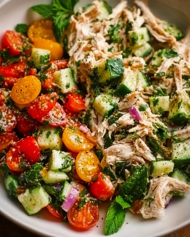 Delicious Chicken Tahini Salad with grilled chicken, greens, and tahini dressing