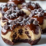 Chocolate chip cookie dough brownie bites delicious 3-layer dessert treat