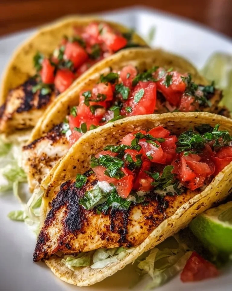 Delicious Cilantro Lime Grilled Chicken Tacos with fresh ingredients