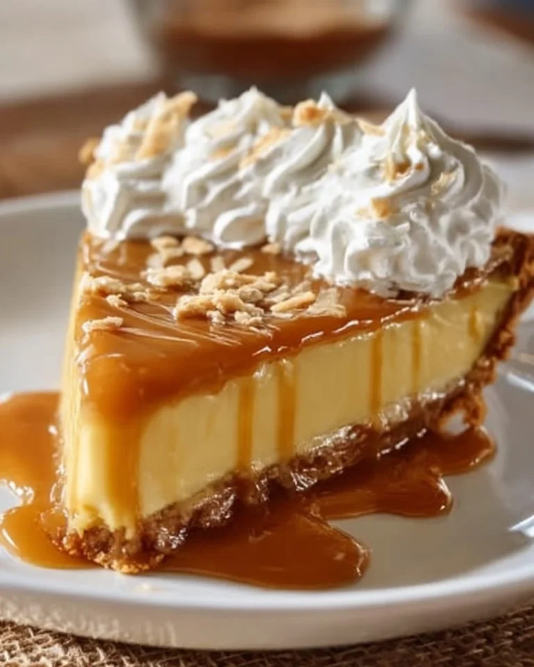 Delicious slice of Dolly Parton’s Butterscotch Pie on a plate