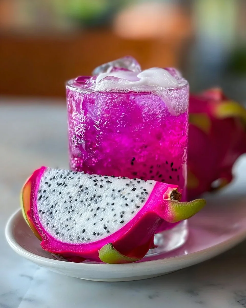 Dragonfruit Dream Dirty Soda - a refreshing and colorful drink with dragonfruit flavor.