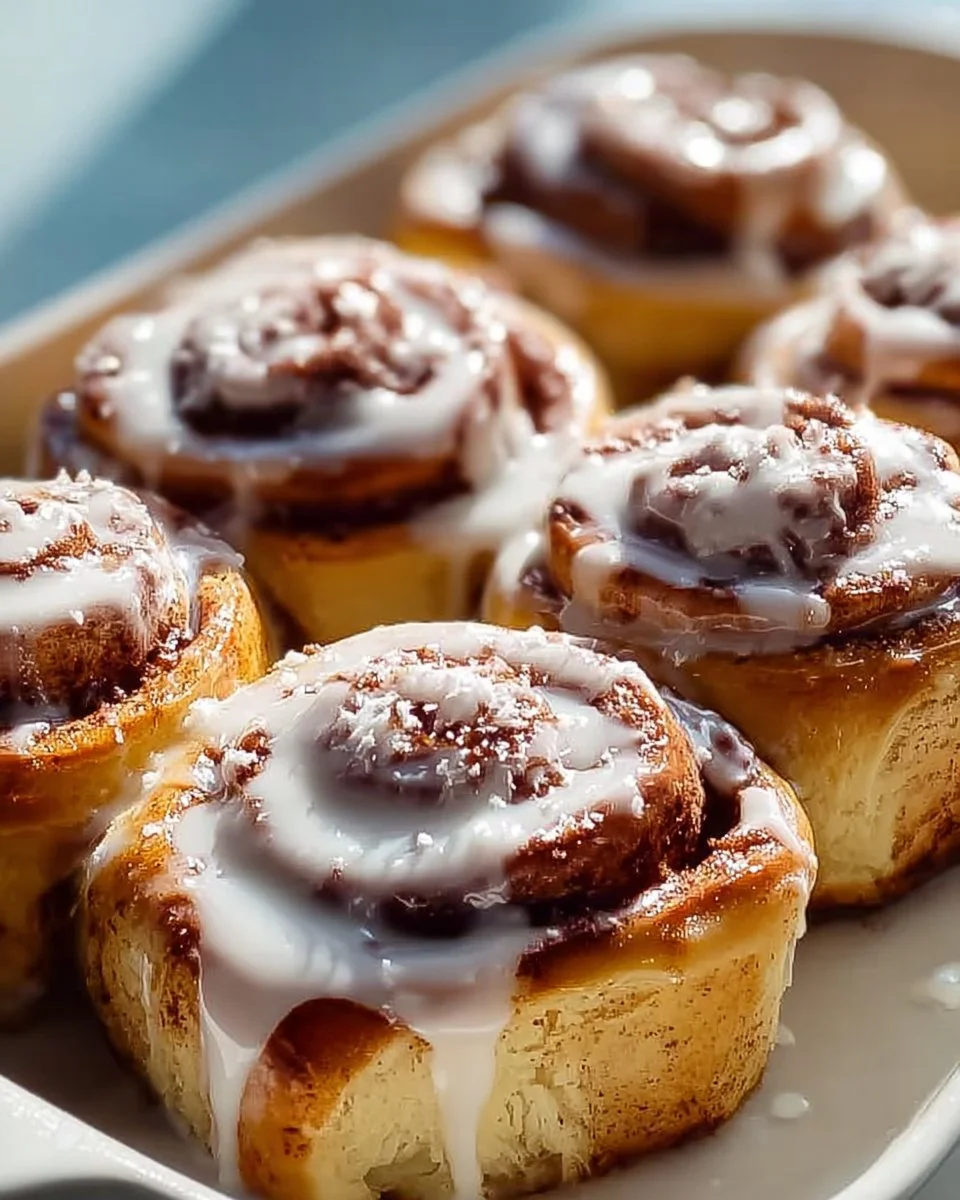 Fat-Free Greek Yogurt Cinnamon Rolls with cinnamon glaze.