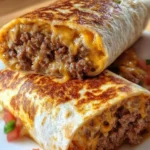 Delicious grilled cheese burrito filled with melted cheese and savory ingredients