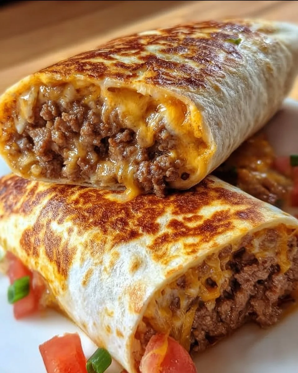 Delicious grilled cheese burrito filled with melted cheese and savory ingredients