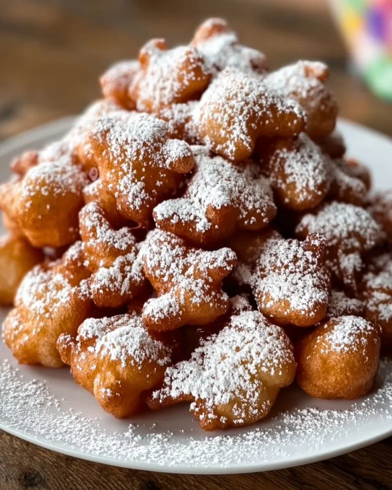 Homemade funnel cake bites freshly prepared and served warm.