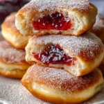 Delicious Jam Donut Focaccia with sweet jam filling