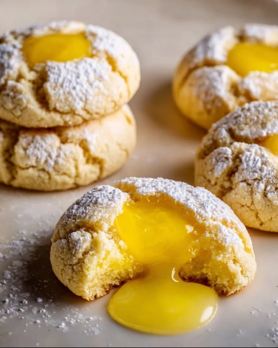 Delicious lemon curd cookies topped with fresh lemon zest.