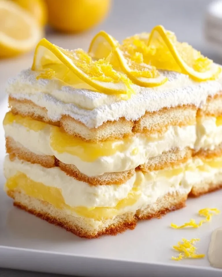 Lemon tiramisu dessert with layers of creamy mascarpone and lemon zest
