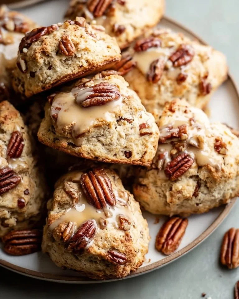 Maple Pecan Sourdough Scones with golden crust and nutty toppings