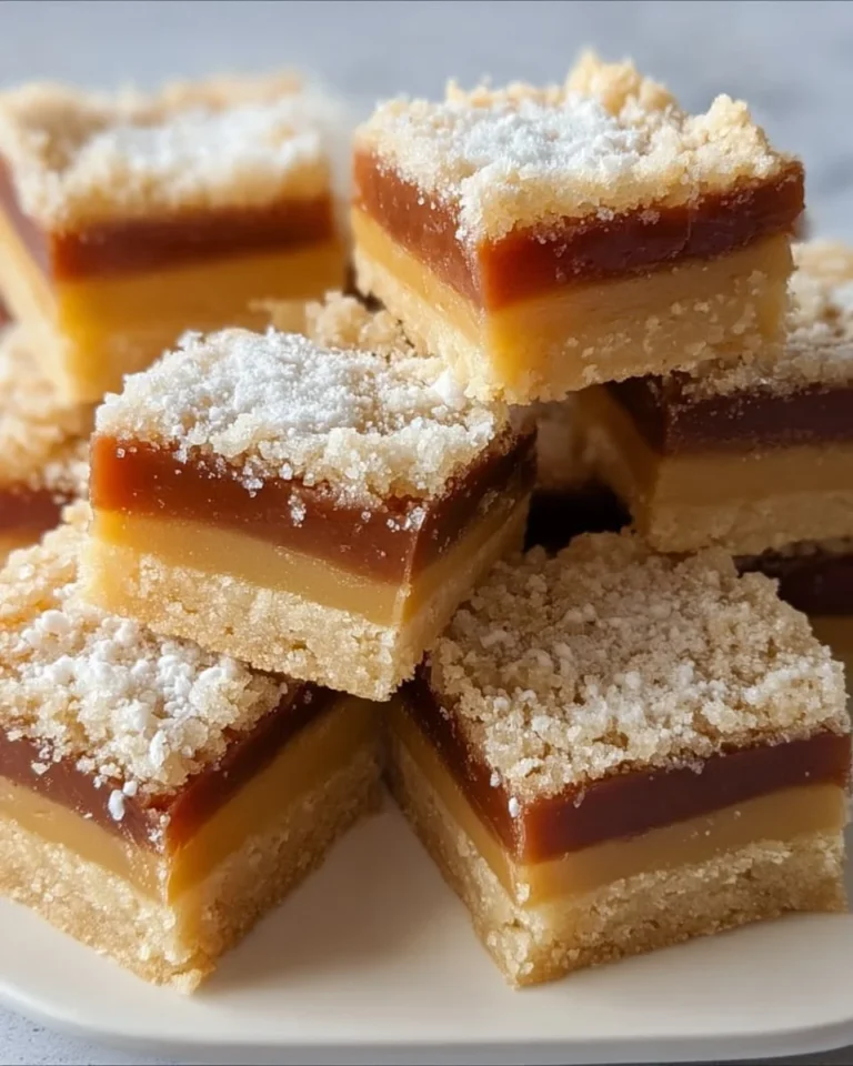 Millionaire's Shortbread Bars with caramel and chocolate layers