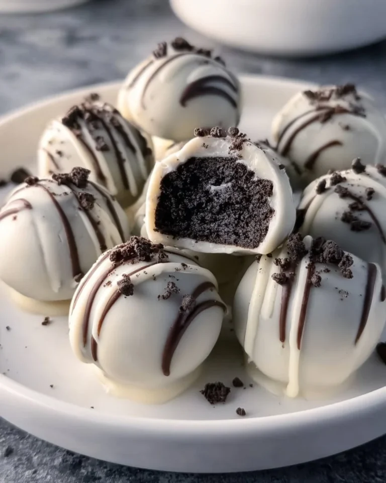 Delicious homemade Oreo Balls covered in chocolate