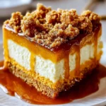 Delicious Pumpkin Crunch Crème Brûlée Cake topped with caramelized sugar