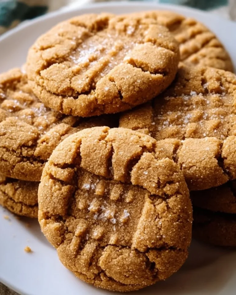Sourdough peanut butter cookies on a wooden table