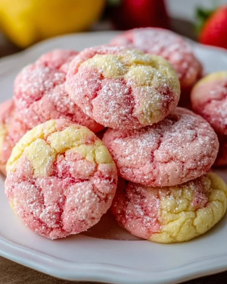 Strawberry lemonade cookies decorated with fresh strawberries and lemon zest