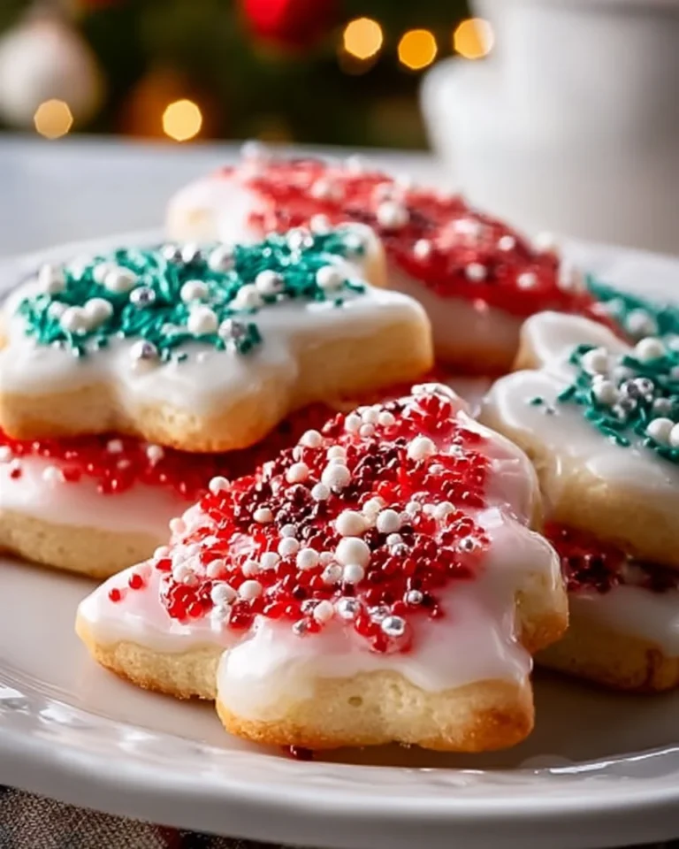 Deliciously decorated sugar cookies with a glossy sugar cookie glaze