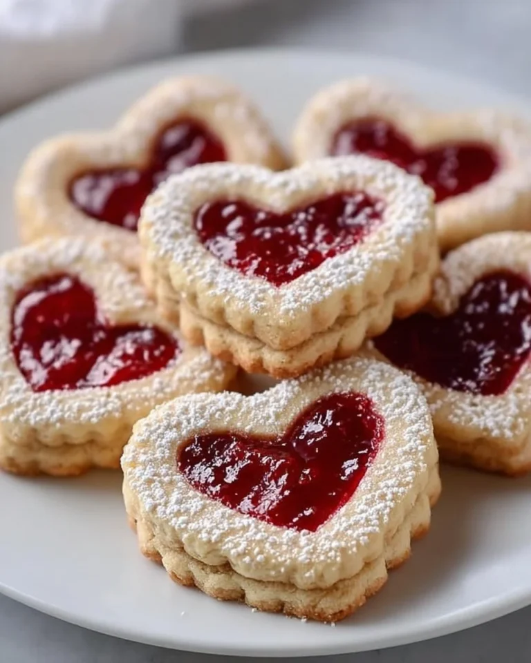 Delicious Sweet Heart Jam Cookies filled with fruit jam