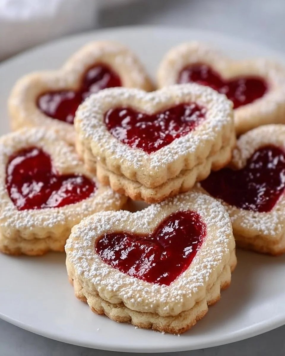 Delicious Sweet Heart Jam Cookies filled with fruit jam