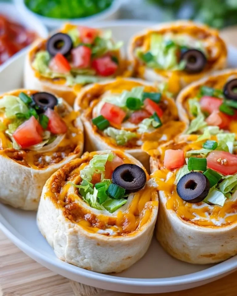 Taco Cream Cheese Pinwheels appetizer on a platter