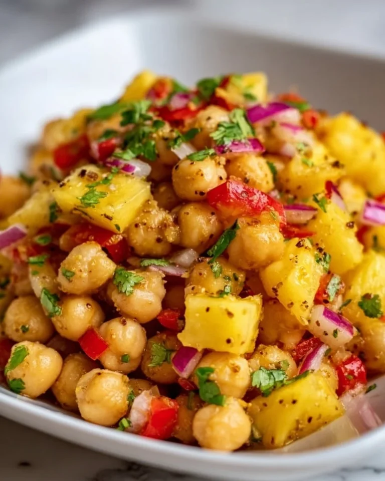 Delicious Tropical Chickpea Salad with fresh ingredients and vibrant colors