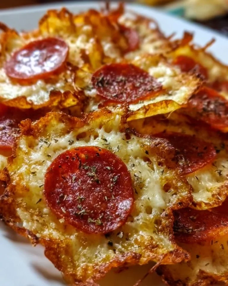 Homemade 2 Ingredient Pizza Chips on a plate with marinara sauce