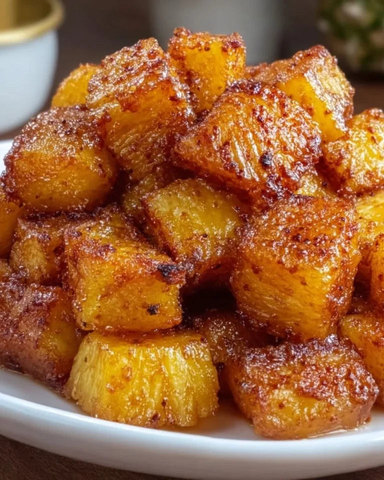 Delicious air fryer pineapple chunks served in a bowl