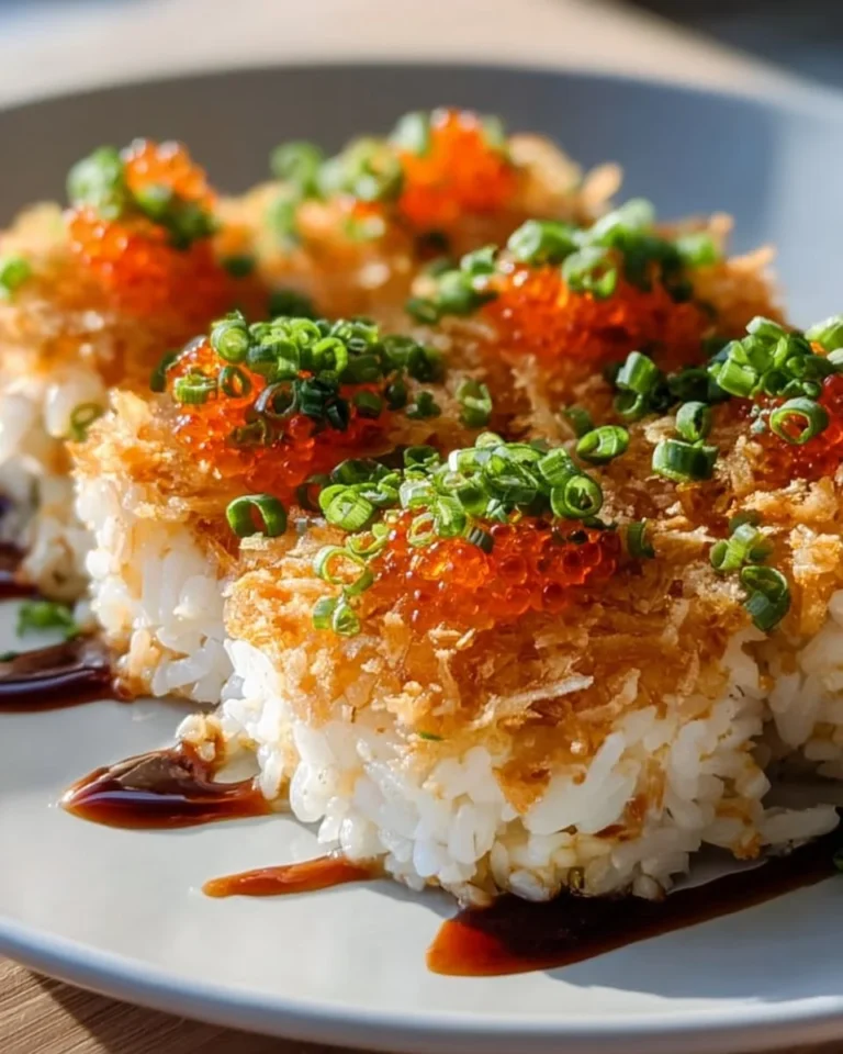 Bobby Flay's delicious crispy rice served with toppings