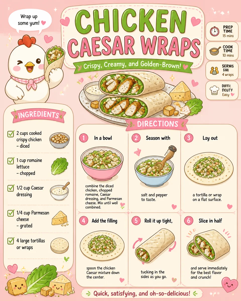 Delicious Chicken Caesar Wraps with fresh ingredients and creamy dressing.