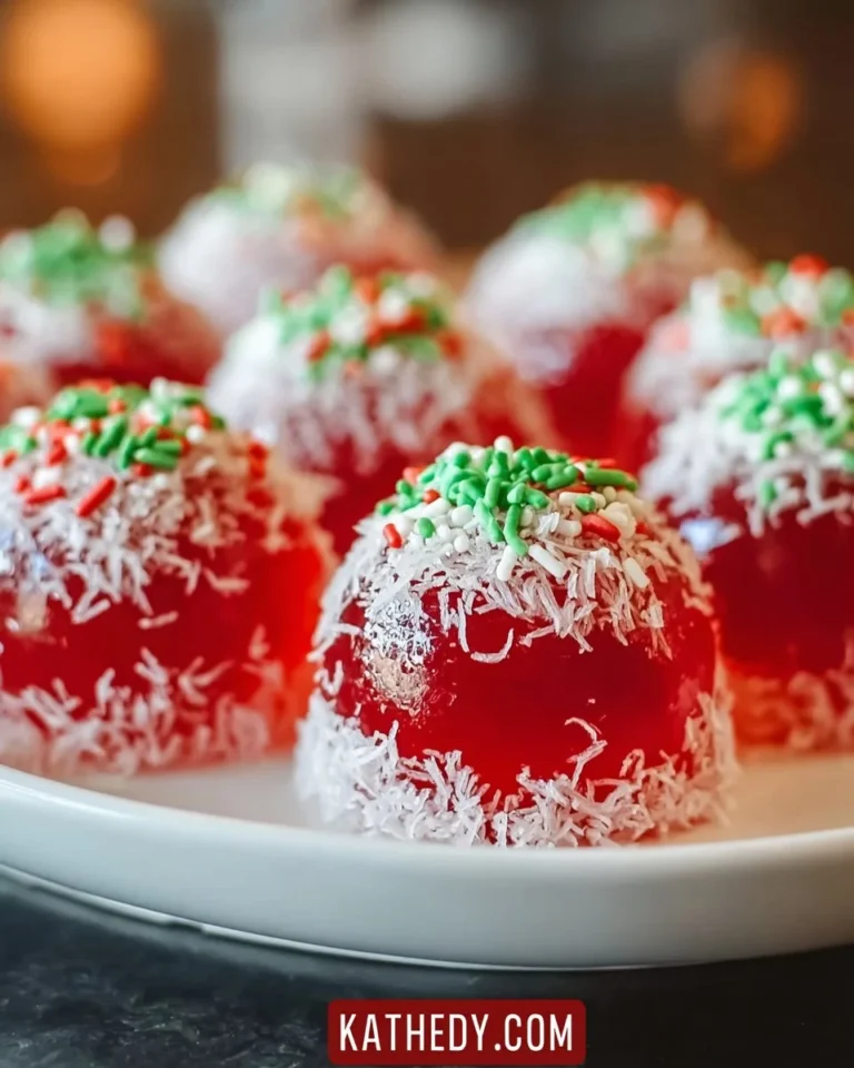 Festive Christmas Jello Balls in vibrant colors ready for holiday festivities