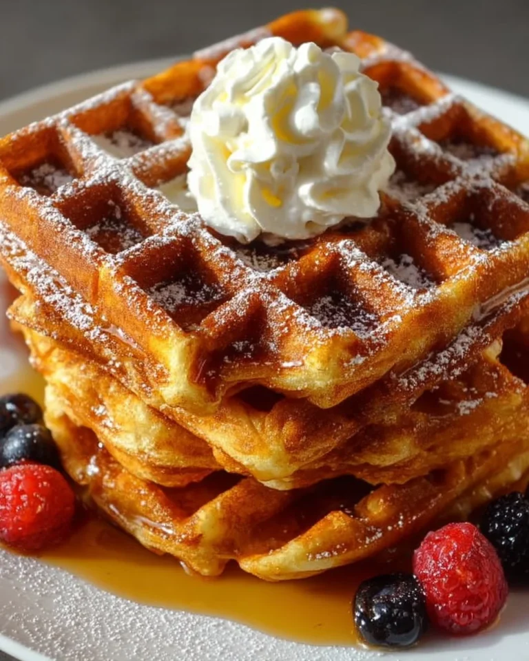Cinnamon brown sugar waffles topped with syrup and butter
