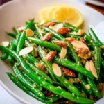 Classic Green Beans Almondine with toasted almonds and fresh green beans