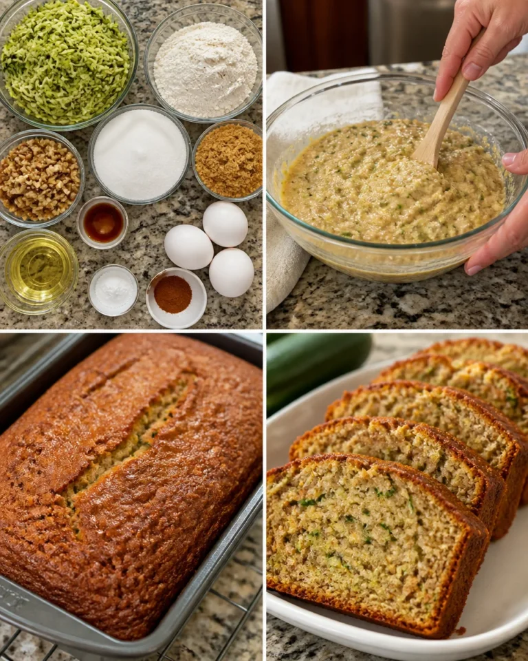 Freshly baked classic zucchini bread cooling on a wire rack