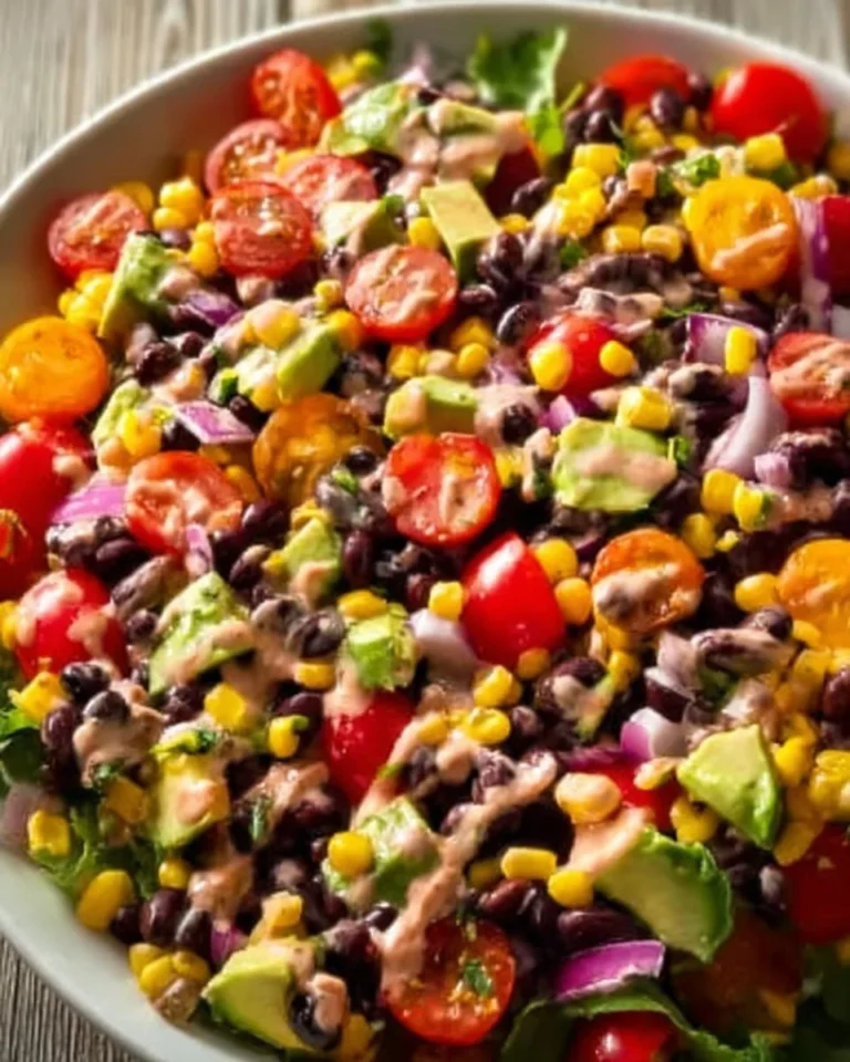 Delicious Cowboy Salad with fresh vegetables and protein