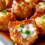 Delicious Crab Rangoon Bombs served on a plate with dipping sauce