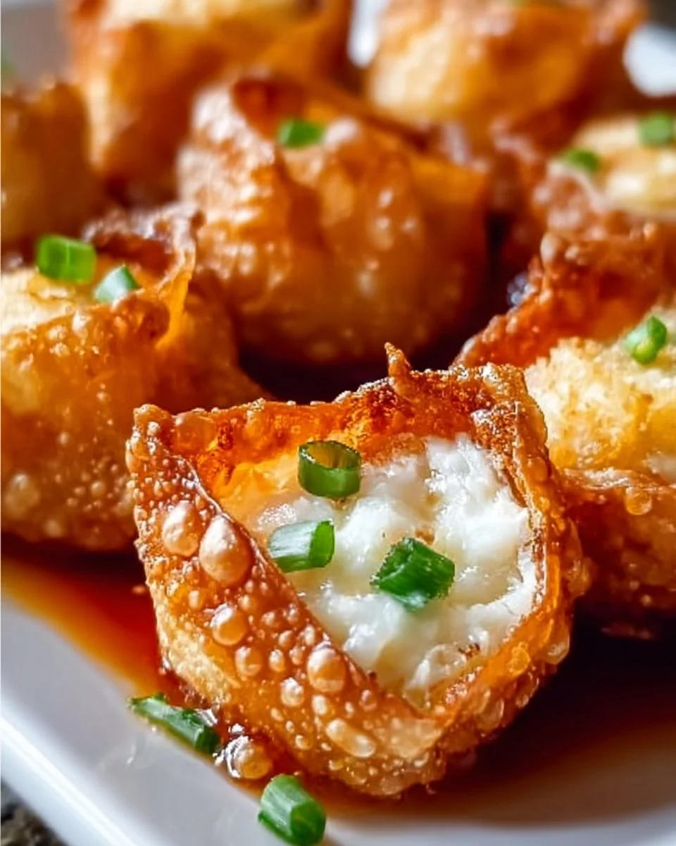 Delicious Crab Rangoon Bombs served on a plate with dipping sauce