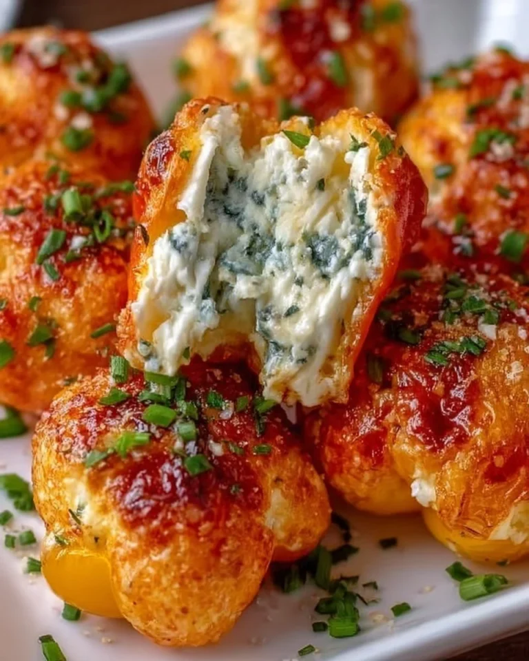 Plate of crispy cream cheese poppers served with dipping sauce