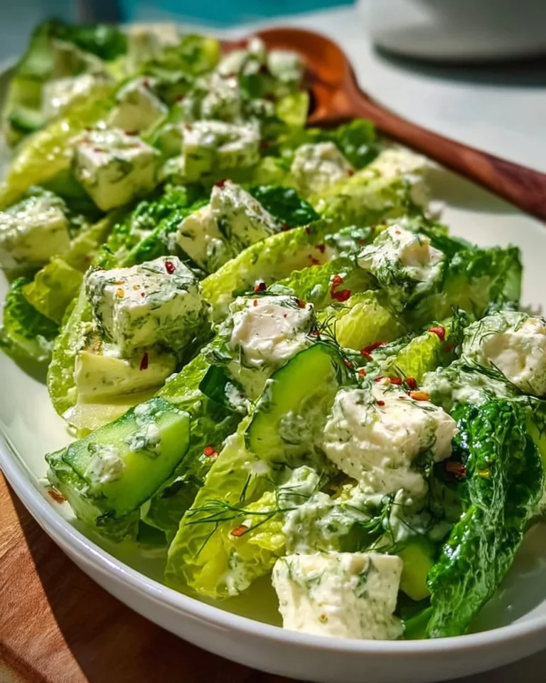 Creamy Green Goddess Salad with fresh ingredients and dressing