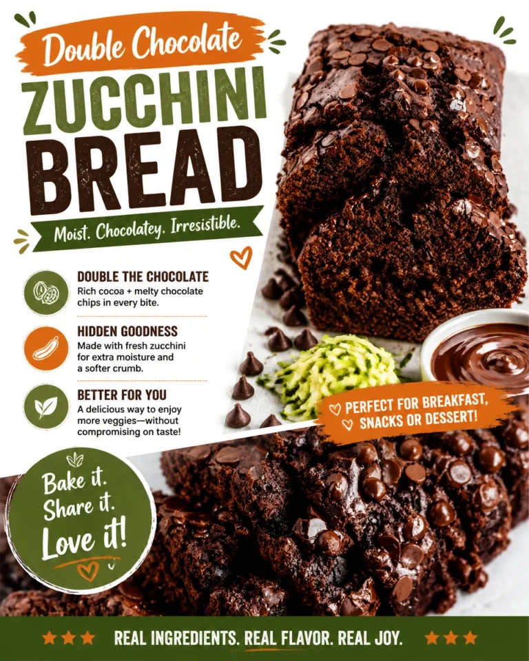 A slice of moist double chocolate zucchini bread on a plate.