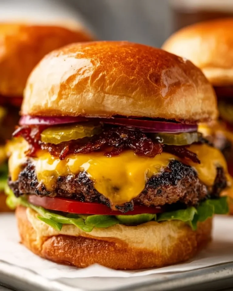 Delicious easy grilled smash burgers on a plate ready to serve.