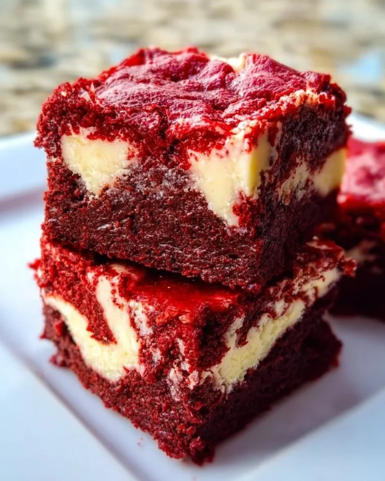 Delicious easy red velvet cheesecake brownies topped with cream cheese frosting.