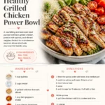 Healthy Grilled Chicken Power Bowl with fresh vegetables and quinoa