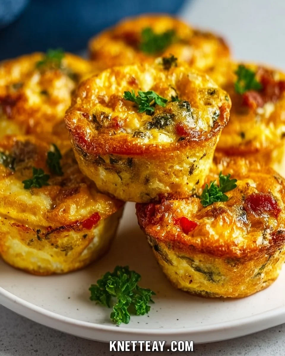 High protein egg bites on a plate, perfect for healthy snacking.