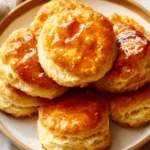 Delicious hot honey chicken biscuits served on a plate