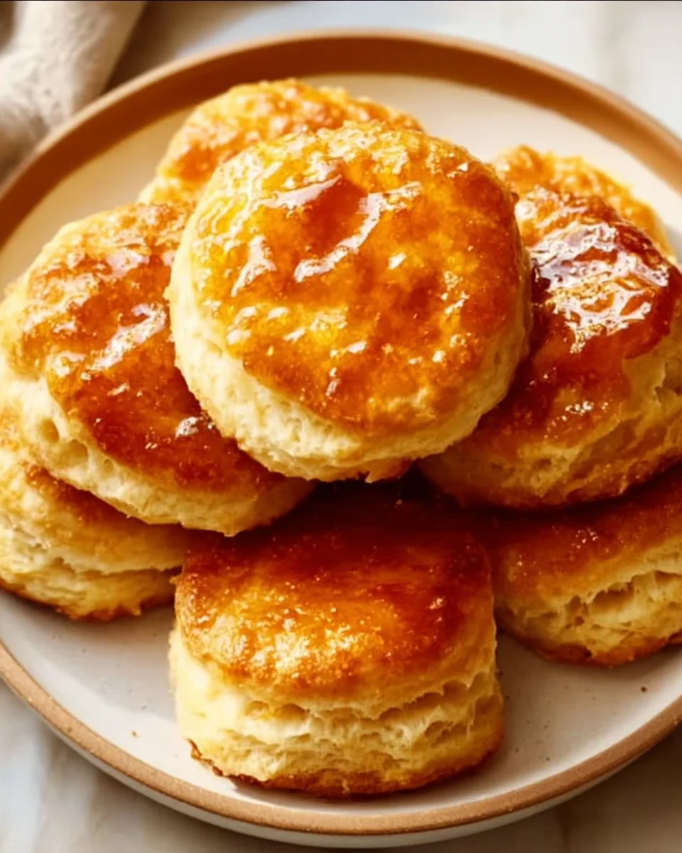 Delicious hot honey chicken biscuits served on a plate