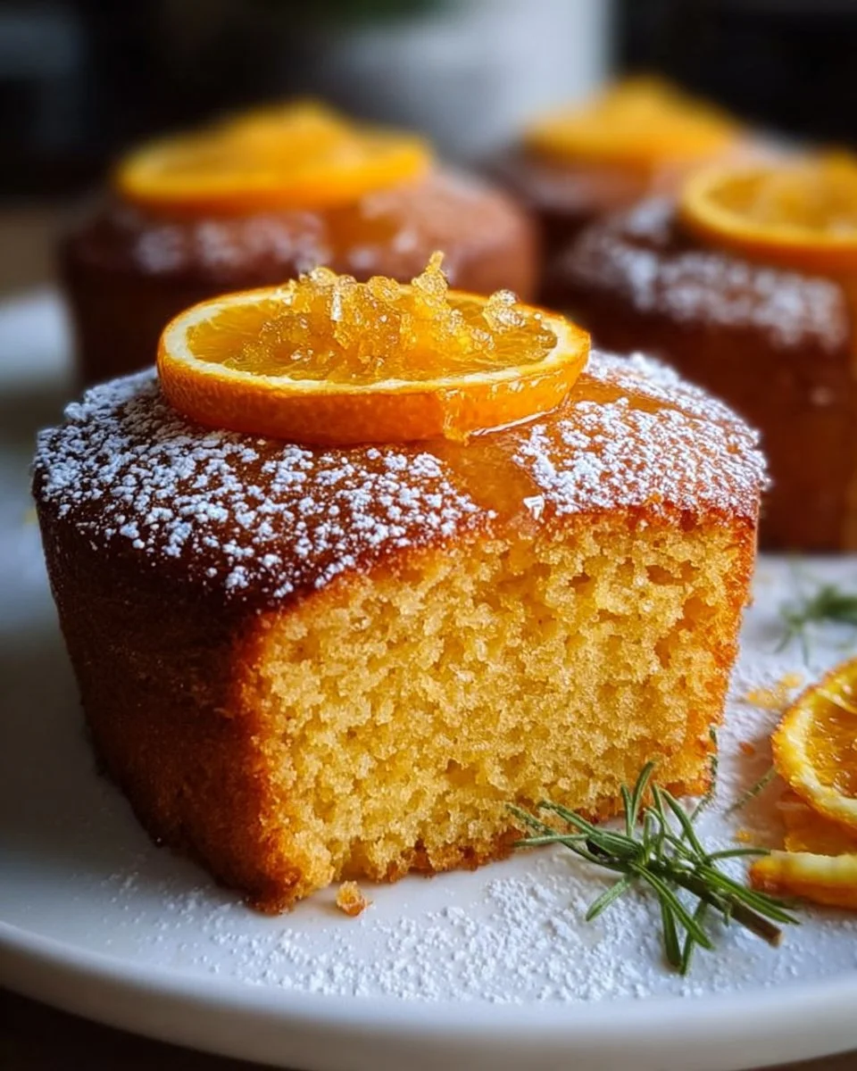 Slice of Orange Ginger Honey Cake garnished with fresh orange zest.
