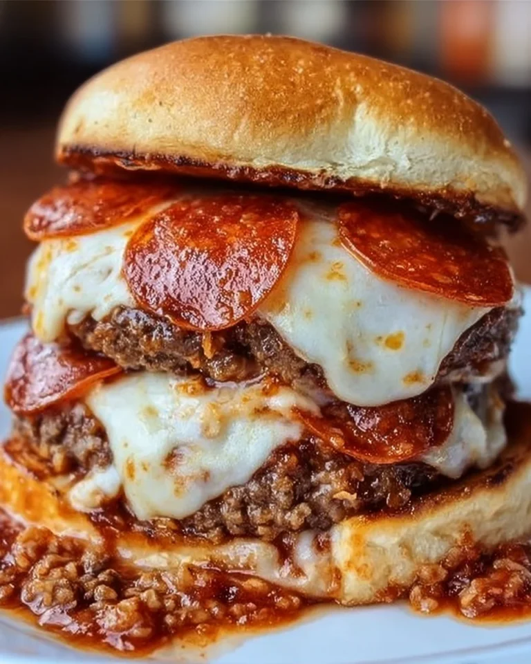 Delicious pizza burgers topped with cheese and fresh ingredients