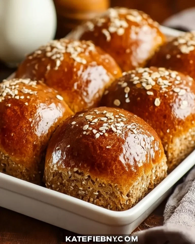 Homemade rustic oatmeal molasses dinner rolls served warm